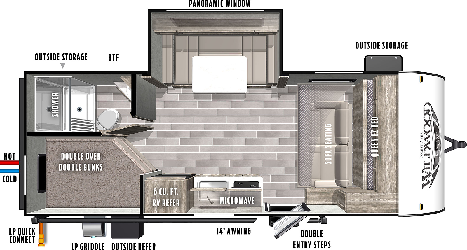 2023 FOREST RIVER WILDWOOD 178BHSK, , floor-plans-day image number 0